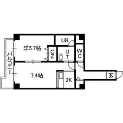 ｅｎｓｏｌｅｉｌｌｅ山鼻の物件間取画像